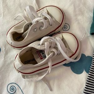 Converse white baby shoes